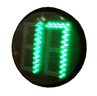 Табло обратного отсчета ТООВ-1М, отсчет зеленого (корпус снят, табло может быть установлено в любой по выбору)